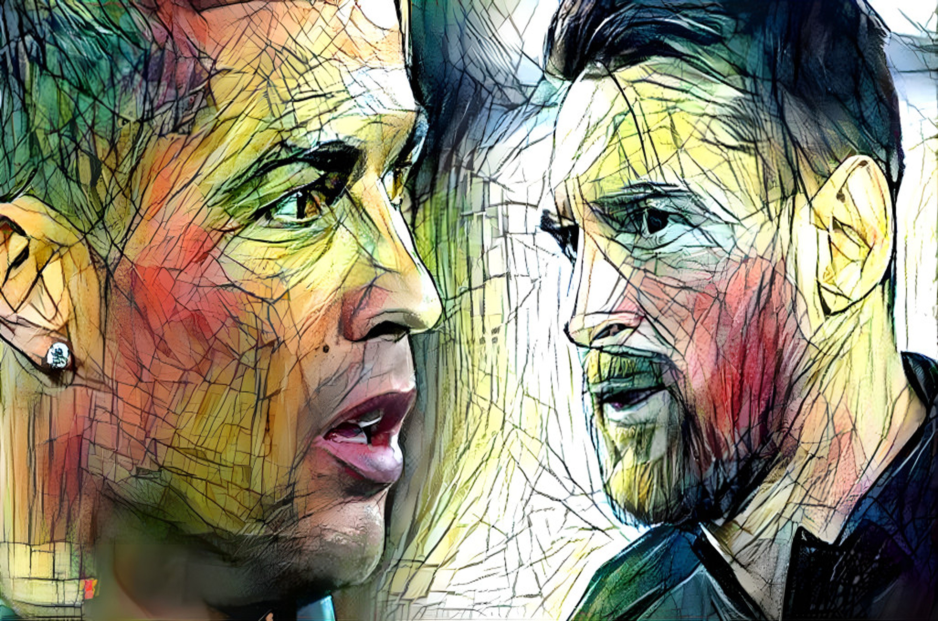 Illustration of Cristiano Ronaldo and Lionel Messi.